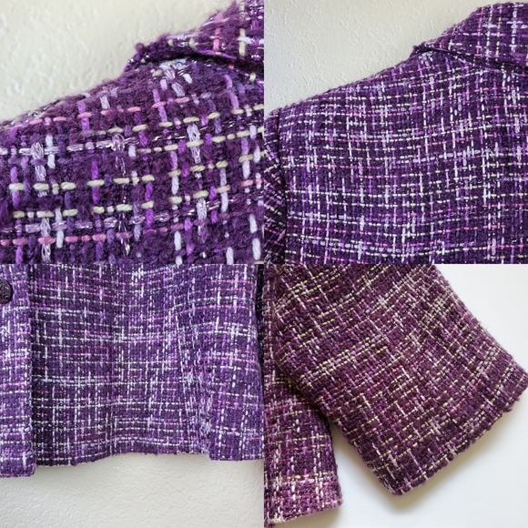 VTG Academia Style Woven Thread Plaid Blazer Jacket Shacket 14 - Picture 8 of 8